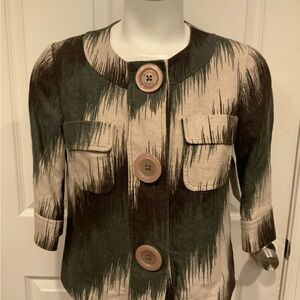 MICHAEL Michael Kors Green and Cream Blazer XS